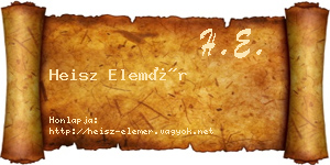 Heisz Elemér névjegykártya